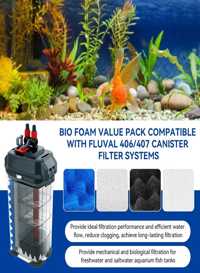 IFERLA Bio Foam + Quick Clear Water Polishing Pad Compatible with Fluval 406 & 407 Canister Filter, Filter Sponge, Replacement Aquarium Filter Media for Biological Filtration, Filter Media Replacement Kit - Image 2